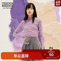 Teenie Weenie小熊春夏透感薄纱皮肤衣打底衣贴身T恤长袖上衣内搭 紫色 165/M