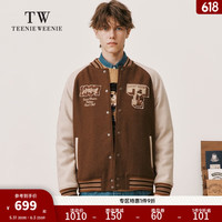 Teenie Weenie Men小熊秋冬男装美式夹克棒球服学院风休闲毛呢 棕色 170/M