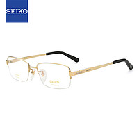 SEIKO 精工 眼镜框男款半框钛材眼镜架HT01078 25+万新1.74防蓝光