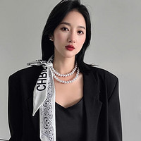 新款创意丝巾项链韩系时尚流行仿珍珠项链夏季DIY饰品