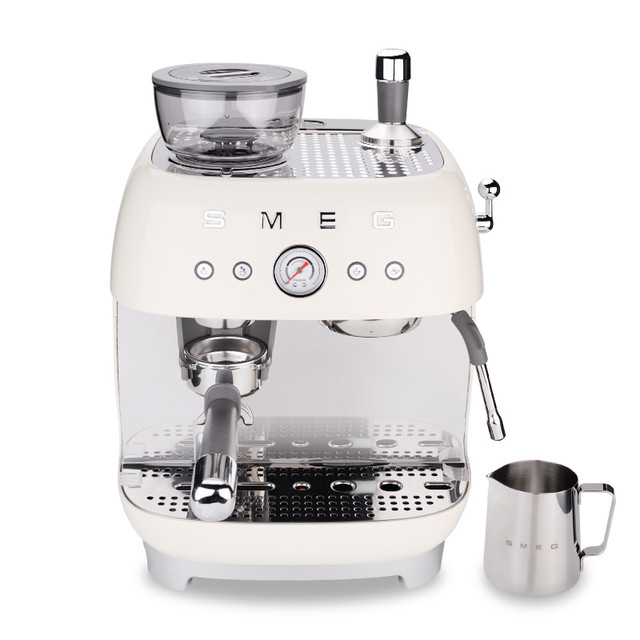 Smeg 斯麦格 新品]SMEG斯麦格EGF03研磨一体意式咖啡机一键现磨咖啡蒸汽打奶泡