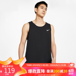 nike耐克男子t恤asmnkdftankdfcsolid运动服ar6070010黑色xxl码