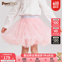 PawinPaw卡通小熊童装2024年夏季女童公主网纱半身裙甜美 粉红色/25 120
