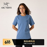 ARC'TERYX 始祖鸟 ARC’TERYX始祖鸟 ENVOY EMBLEM SS T-SHIRT 透气 女子 棉质短袖T恤 Stone Wash/琢石蓝 L