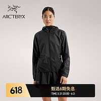 ARC'TERYX 始祖鸟 ARC’TERYX始祖鸟 NORVAN WINDSHELL HOODY 轻量 女子 风壳夹克 Black/Graphite/黑色/灰黑色 S