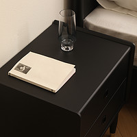 88VIP：Antigue-arts 艾迪嘉 卡特床头柜 实木床头置物柜简约现代卧室床边柜小户型黑色