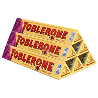 瑞士三角 休闲零食 Toblerone瑞士进口三角牛奶/黑葡萄干白巧克力100g*6条