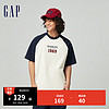 Gap 盖璞 男女撞色纯棉短袖T恤 885838 蓝白撞色 XL