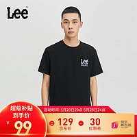 Lee24春夏圆领logo字母印花图案男女同款短袖T恤潮LMT0081214LE 黑色(字母图案） L