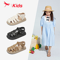 88VIP：红蜻蜓 女童鞋2024夏季新款罗马凉鞋休闲轻便时装鞋透气休闲编织鞋