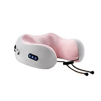 宜佳 頸部按摩枕頭 U型多功能 電動肩頸 三擋調節 3D按摩頭 白+粉色
