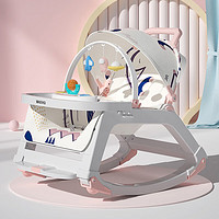 ULOP 優樂博 嬰兒搖搖椅哄娃神器0-1歲寶寶搖椅新生兒禮物見面禮品用兒童躺椅 搖椅搖籃床+萬向輪