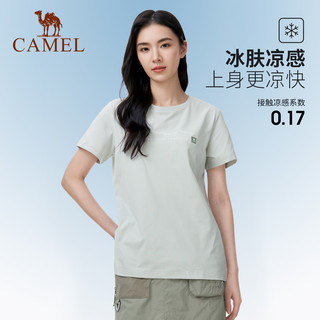 【原纱防晒】骆驼 CAMEL户外凉感速干短袖女款圆领T恤徒步透气上衣
