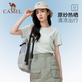 【原纱防晒】骆驼 CAMEL户外凉感速干短袖女款圆领T恤徒步透气上衣