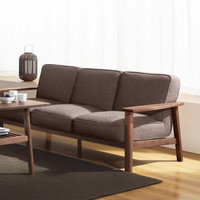 無印良品 MUJI（無印良品 ）【设计师系列】实木框架沙发 WN 黑胡桃风格 家具 1人座 长86*宽84*高79.5cm