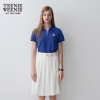 TEENIE WEENIE 小熊女装2024年学院风短袖POLO衫T恤 蓝色 160/S