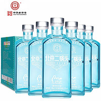 YONGFENG 永丰牌 北京二锅头 丝路木盖 蓝瓶 42%vol 清香型白酒 500ml*6瓶 整箱装