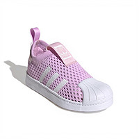 adidas 阿迪达斯 童鞋24夏季新款女宝宝三叶草网眼软底贝壳头运动鞋JH6372