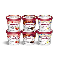 Häagen·Dazs 哈根达斯 冰淇淋六杯组合装经典草莓巧克力味 赠2杯