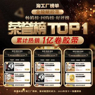 金陵赋透明胶带高粘度大号加宽黄胶带不易断打包胶布快递强力封口胶物流封箱胶大卷加厚胶包装胶厂家直销