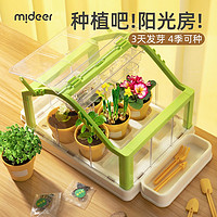 mideer 弥鹿 植物阳光房种植观察盒steam儿童套装学生手工种菜小盆栽玩具