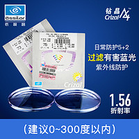 essilor 依视路 1.56 钻晶A4系列 折射率 防蓝光镜片2片现片