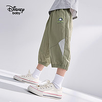 88VIP：Disney baby 迪士尼童裝男童夏裝梭織拼接七分褲兒童時尚運動中褲2024夏季新款