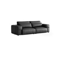 LINSY 林氏家居 BS616-B 猫抓布沙发 大四人位 沼泽黑 2.92m