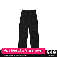 太平鸟女装2024年夏季可拆卸工装裤A3GBE253989 黑色 L