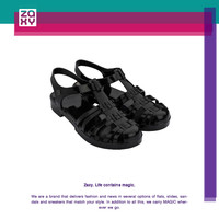 ZAXY 梅丽莉莎 2024夏秋季melissa副牌凉鞋防水果冻女鞋包头单鞋平底黑