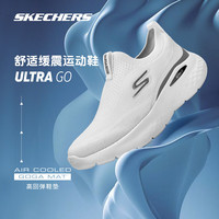 斯凯奇（Skechers）女士跑步鞋缓震软弹耐磨运动鞋轻便透气舒适网面一脚蹬休闲鞋 WBK白色/黑色 37