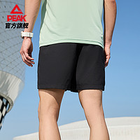 PEAK 匹克 运动短裤男士夏季透气五分裤健身训练通勤休闲户外黑色跑步裤