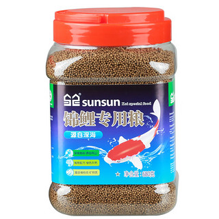 SUNSUN 森森 锦鲤鱼冷水鱼金鱼专用粮观赏鱼饲料上浮型1.5mm小颗粒 680g