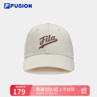 FILA FUSION斐乐潮牌款棒球帽2024春季帽子运动帽鸭舌帽 乳糖色-BG XS