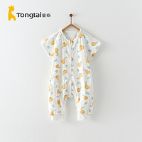88VIP：Tongtai 童泰 包邮童泰夏季薄款6-18个月婴儿宝宝居家床品短袖纯棉分腿睡袋