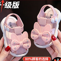 Disney 迪士尼 女童凉鞋夏0-3岁中小童宝宝软底防滑外穿包头鞋婴幼儿搭扣学步鞋