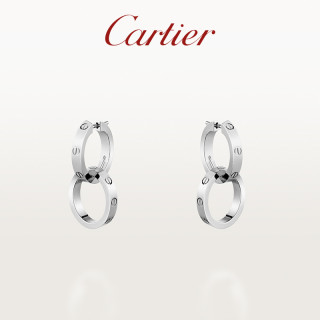 Cartier 卡地亚 love系列 B8301500 双环18K白金耳环