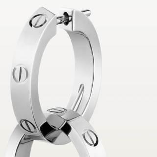 Cartier 卡地亚 love系列 B8301500 双环18K白金耳环