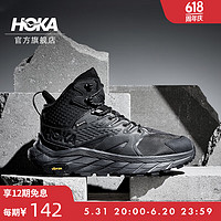 HOKA ONE ONE 男女款夏季阿纳卡帕中帮登山徒步鞋ANACAPA GTX防水 黑色/黑色-男 40.5