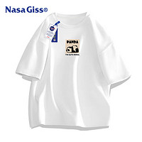 NASA GISS 官方潮牌t恤男纯棉透气圆领宽松短袖青少年打底衫 白色 2XL