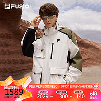 FILA 斐樂 FUSION 斐樂潮牌羽絨服兩件套男2023冬寬松工裝風上衣