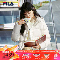 FILA 斐樂 官方女士羽絨服2023冬時尚休閑保暖寬松連帽上衣?