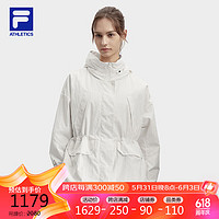 FILA 斐乐 官方女士梭织外套2024春简约宽松户外运动连帽风衣