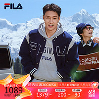 FILA 斐乐 官方男士针织外套2024仿羊羔绒棒球服