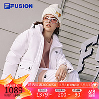 FILA 斐乐 FUSION斐乐潮牌羽绒服女2023冬时尚宽松保暖连帽上衣