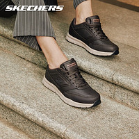 SKECHERS 斯凯奇 男鞋春季商务鞋轻便运动皮鞋全黑简约百搭休闲 休闲款-巧克力色 42