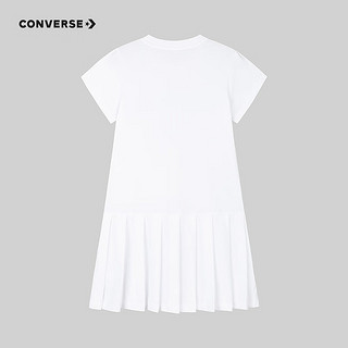 Converse匡威儿童装女童连衣裙2024夏季百褶裙子CNVG-DR-G019 纯白色 130/64