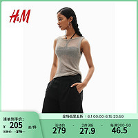 H&M2024夏季女装时尚休闲百搭亚麻混纺西装短裤1224942 黑色 155/60 32