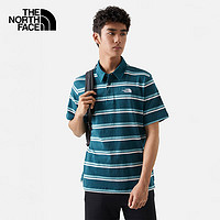 THE NORTH FACE 北面 短袖Polo男户外舒适纯棉短袖7WD9 蓝色/EFS S