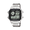 CASIO 卡西欧 男表小方块AE-1200WHD-1A十年电力防水复古不锈钢情人节